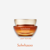 A jar of Sulwhasoo Concentrated Ginseng Rejuvenating Cream, showcasing its amber color and light texture, promises rejuvenated and firmer skin.