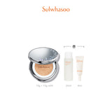 Sulwhasoo Perfecting Cushion 15g + Refill 15g, a high-coverage cushion foundation for smooth and radiant skin.