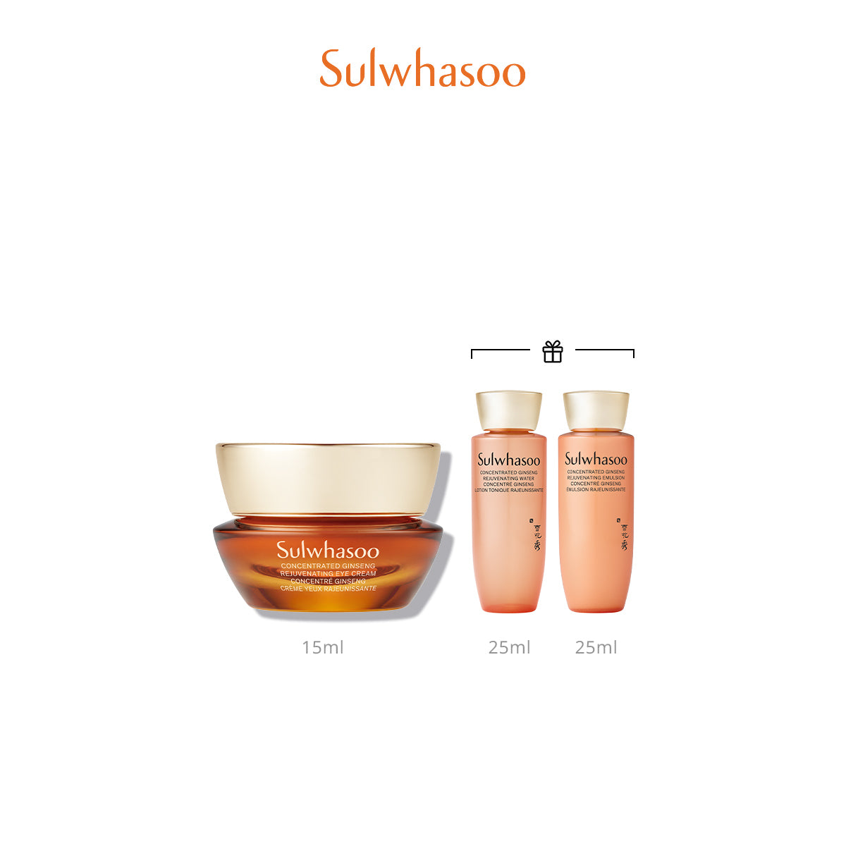 Sulwhasoo Concentrated Ginseng Rejuvenating Eye Cream 15ml, a targeted eye care solution for fine lines and wrinkles.